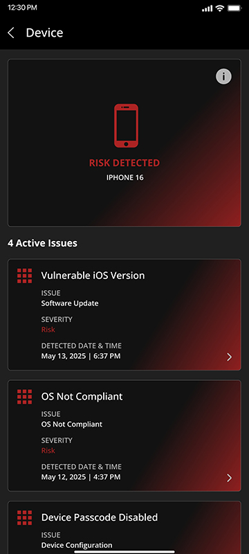 CYBX App - Risk Screen